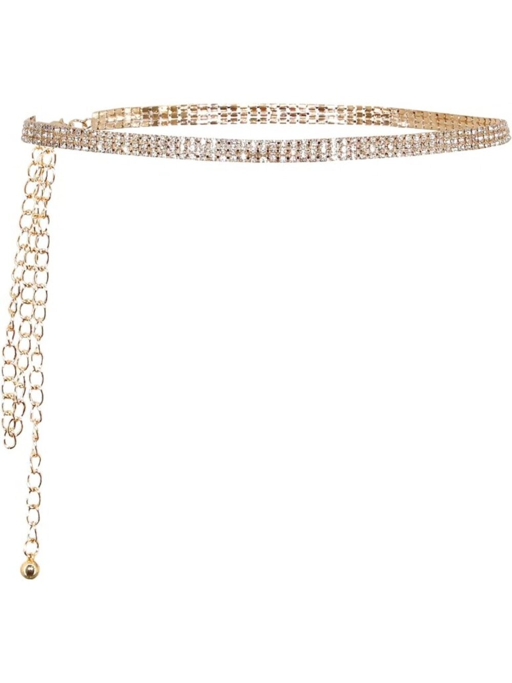 Sparkly Rhinestone Chain Belt - Glitter Waist Accessory for Wedding & Formal